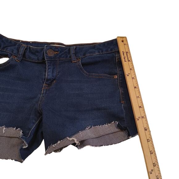 SO Size 11 Jean Shorts Raw Hem Blue Cotton Polyester Summer Cut Off Cotton - Picture 7 of 9
